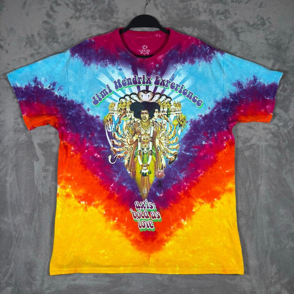 Liquid Blue Jimi Hendrix Experience Axis Bold As Love Tie Dye T Shirt XL